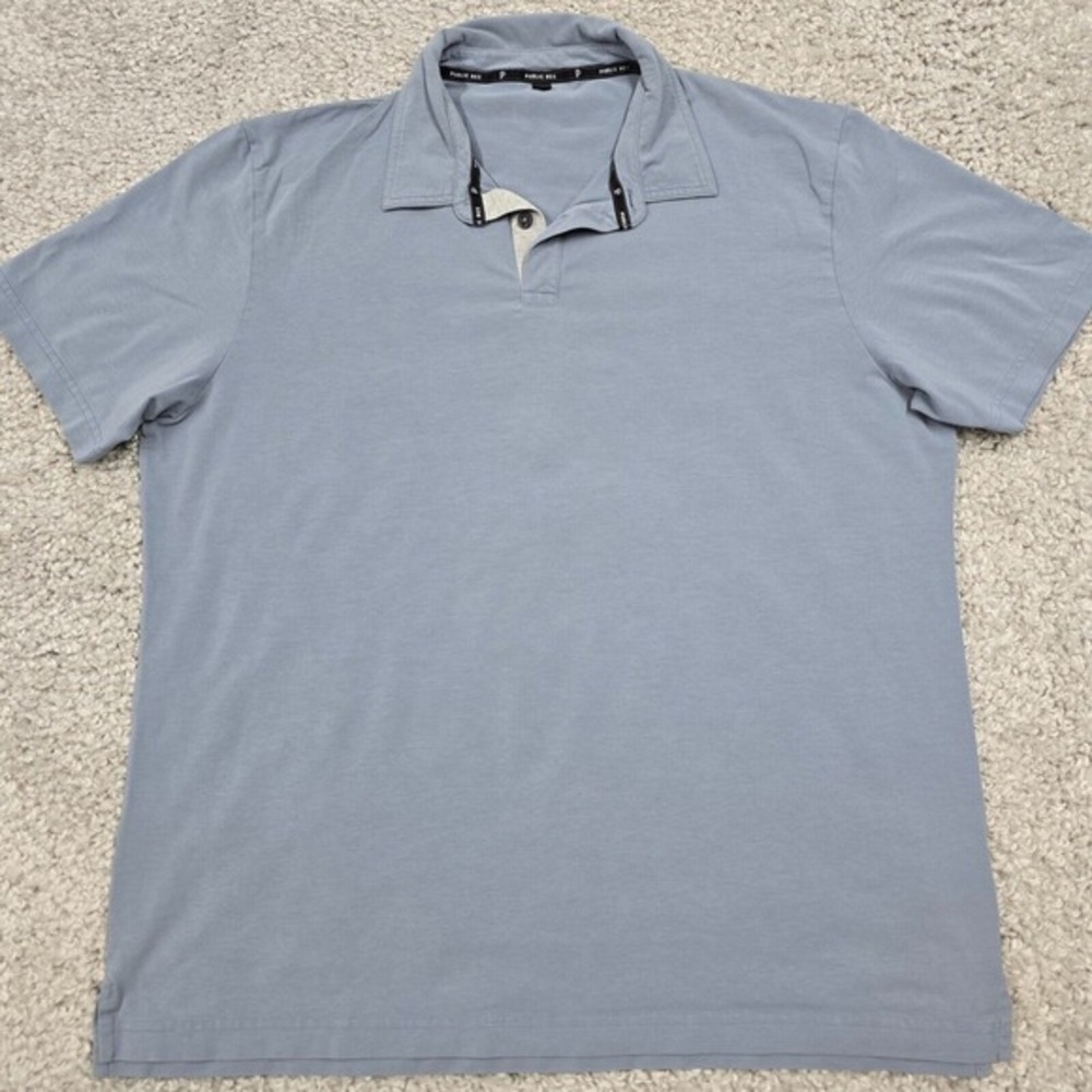 Public Rec Go-To Polo Mens 2XL Blue Pima Cotton Tencel Stretch Minimalist Casual